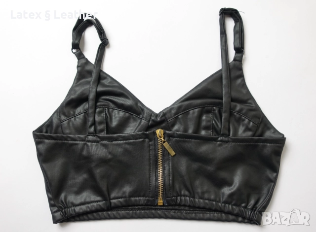 Кожено късо бюстие/кроп топ Club L , снимка 6 - Корсети, бюстиета, топове - 52190637