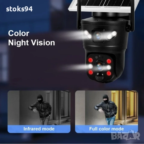 ХИТ! 4G GSM Соларна Камера 6MP - Безжична за Пчелини, Вили, Дворове. 6000 mAh Батерия! SD карта 64GB, снимка 2 - Комплекти за видеонаблюдение - 52678379