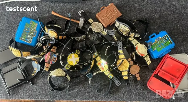 Аксесоари за кеч играчки стълби маси столове кофи чукове и др. WWE WWF Mattel Jakks table ladder, снимка 15 - Фигурки - 48476975