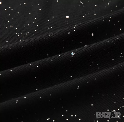 Черна рокля с блестящи частици, снимка 4 - Комплекти - 26464296