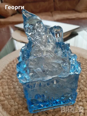  Джудже -стъклена   ретро захарница,бомбониера, снимка 9 - Декорация за дома - 40096028