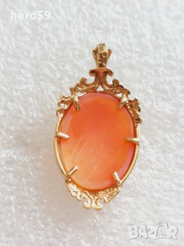 Златен авторски медальон камея,злато 375, снимка 3 - Колиета, медальони, синджири - 51787128