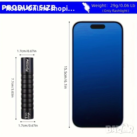 UV лед фенерче 365nm за проверяване на фалшиви банкноти, снимка 3 - Нумизматика и бонистика - 53063279