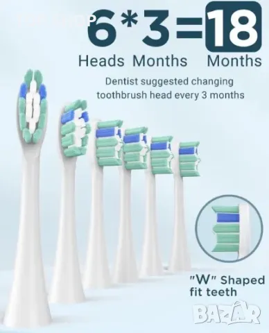 Електрическа Ултразвукова четка за зъби Phylian Pro U17, 6 сменяеми четки, 5 режима на четкане, Чере, снимка 4 - Друга електроника - 48842509