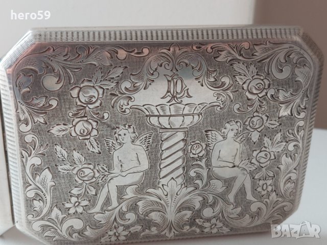 Стара авторска сребърна табакера/800 проба/сребро сребърен сребърни злато/, снимка 12 - Колекции - 40082848