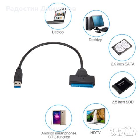 кабел Sata To USB 3.0 SSD, снимка 2 - Кабели и адаптери - 40049345