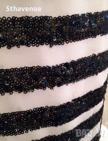 Нова Елегантна Къса Рокля в черно и бяло без ръкав с пайети TFNC London, снимка 8 - Рокли - 28303728