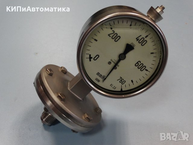 Манометър мембранен WIKA 638099 Ф 100, 0-760 mmHg, снимка 6 - Резервни части за машини - 34464283