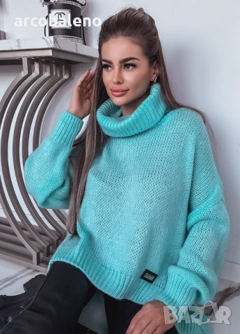 Дамски пуловер с висока яка , снимка 3 - Блузи с дълъг ръкав и пуловери - 52418144
