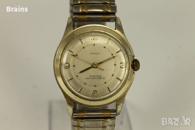 1950's ANKER Стар Немски Позлатен Часовник, снимка 4 - Антикварни и старинни предмети - 51758358