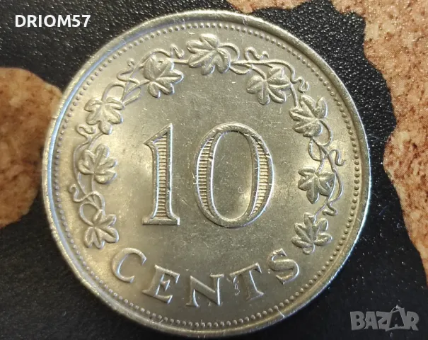 Монета Малта 10 цента, 1972