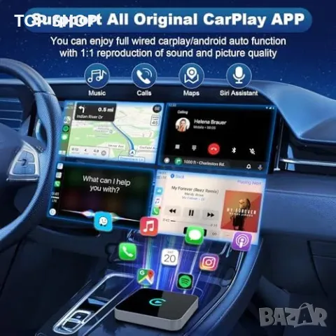 Нов Безжичен CarPlay адаптер UK | Преобразува CarPlay и Android Auto, снимка 3 - Друга електроника - 49307237
