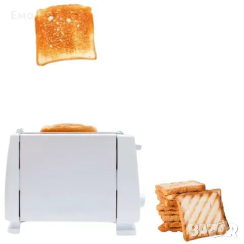 Тостер за хляб - 750W, 2 филийки, б степени, Бял, снимка 3 - Тостери - 48540664