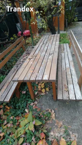 Маса с две пейки 235 см., снимка 2 - Градински мебели, декорация  - 48404807