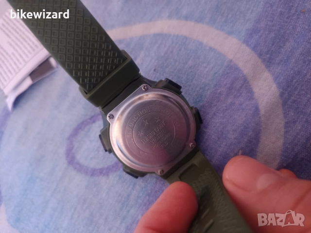 OFFCUP Мъжки дигитален часовник с хронограф със силиконова каишка LED осветление – зелен НОВ, снимка 4 - Мъжки - 52946771