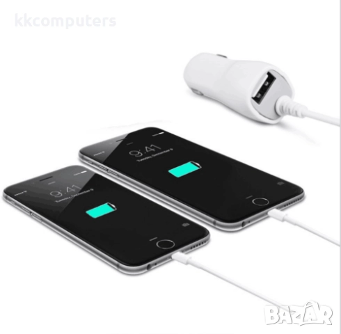 12V Зарядно за автомобил iPhone 2.1A / 1USB Port / Бял Баркод : 454185