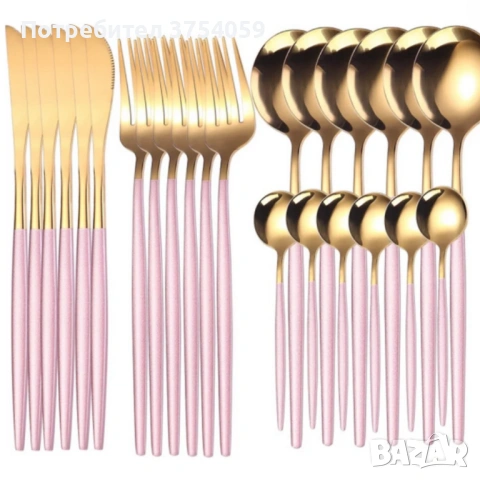 Комплект прибори за хранене от 24 части с луксозен дизайн и магнитна кутия, снимка 11 - Сервизи - 53124441