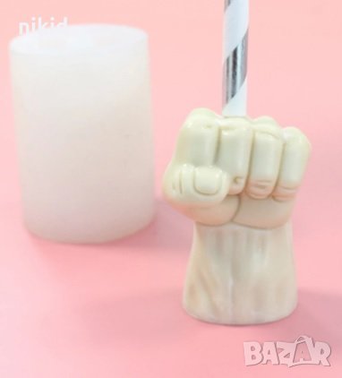 3d Ръка китка в юмрук силиконов молд декорация украса фондан торта шоколад гипс смола бижута свещ