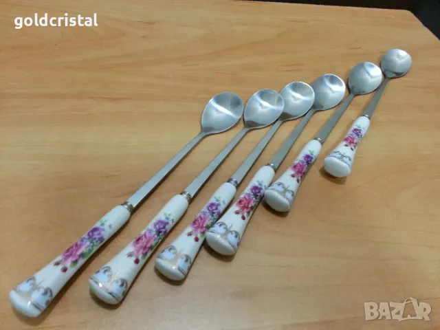 лъжички с порцеланови дръжки , снимка 3 - Антикварни и старинни предмети - 49157533