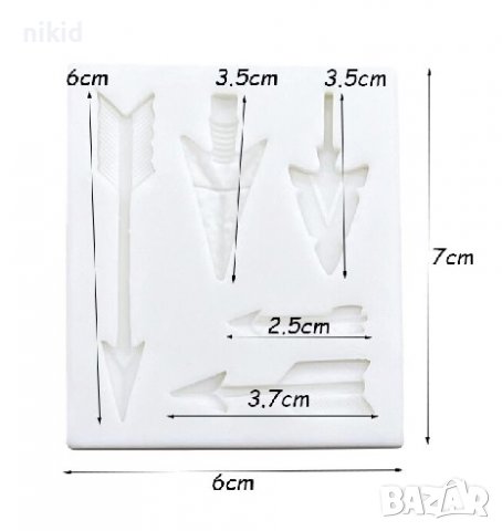 5 стрели стрела стрелки силиконов молд форма фондан декор, снимка 2 - Форми - 37180296