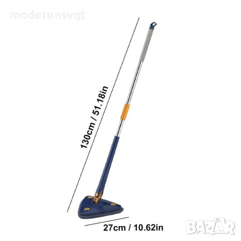 Триъгълен моп за 360° почистване, под, стъкла и плочки, снимка 6 - Мопове, кофи, четки и метли - 40568633