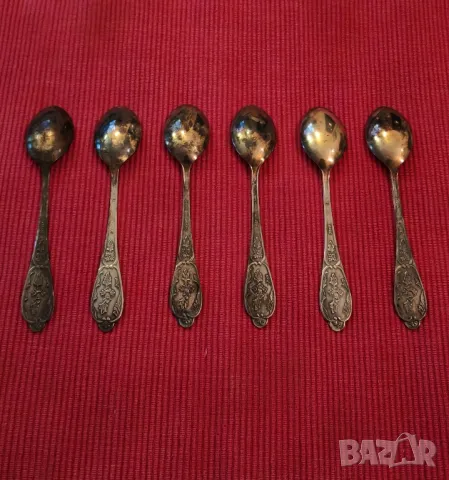 Винтидж посребрени лъжички за чай, СССР. , снимка 8 - Антикварни и старинни предмети - 49750231