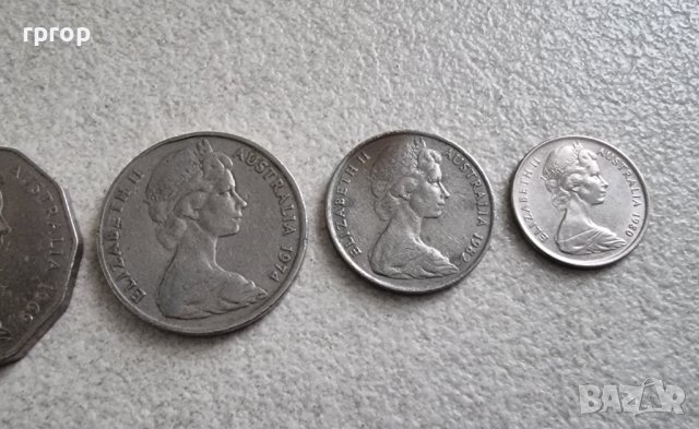 Австралия. Лот .5, 10 ,20, 50 цента и 1 долар  .5 бройки. С ликът на Елизабет II , като млада., снимка 9 - Нумизматика и бонистика - 44462339