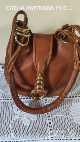 Дамска чанта от естествена мека лицева кожа в кафяв цвят, снимка 3 - Чанти - 51172804