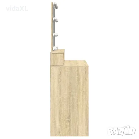 vidaXL Тоалетка с LED, дъб сонома, 80x41x144,5 см, снимка 6 - Тоалетки - 56148132