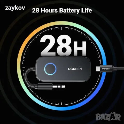 UGREEN Bluetooth 5.2 адаптер за предавател за самолет Bluetooth 5.2 , снимка 6 - Друга електроника - 48396423