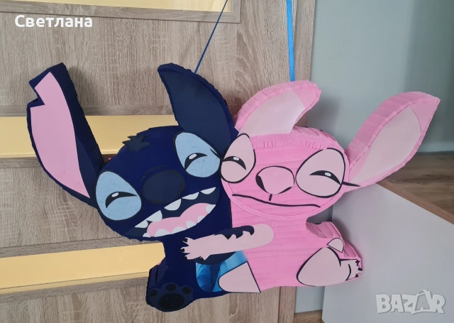 Пинята на тема Стич и неговата приятелка Анджел 💙💗