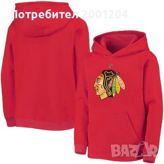 НОВ !!! Оригинален Мъжки суичър на Chicago Blackhawks, снимка 2 - Суичъри - 38503266
