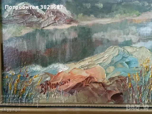 Планински пейзаж от B.J.Megaughey, снимка 4 - Картини - 48265439