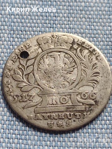 Сребърна монета 10 кройцера 1766г. Фридрих Кристиян Бранденбург Байраут 14924, снимка 6 - Нумизматика и бонистика - 42900566