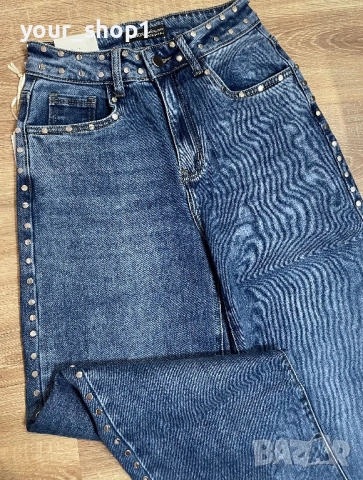 Дамски дънки + колан широк крачол wide leg , снимка 3 - Дънки - 51866764