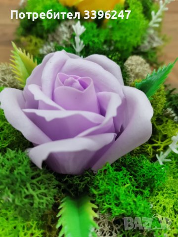 Декорация със скандинавски мъх и сапунена роза, снимка 12 - Декорация за дома - 38566949