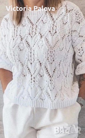 Много красива блуза или летен пуловер 100% памук, снимка 13 - Блузи с дълъг ръкав и пуловери - 40452701