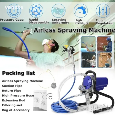 Електрическа помпа, пистолет за боядисване 750w , снимка 2 - Компресори - 48359133