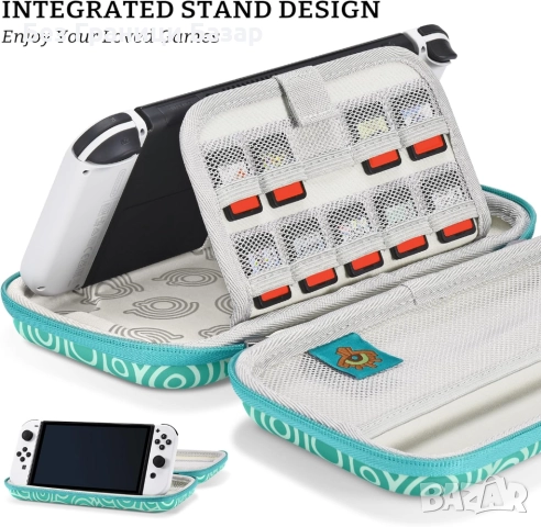Нов калъф Nintendo Switch кейс с твърда защита и 10 слота за карти, снимка 6 - Аксесоари - 51632353