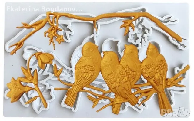 Силиконов молд, форма, калъп птици.