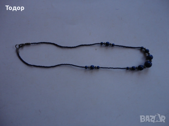 Колие гердан от естествен камък сапфир , снимка 6 - Колиета, медальони, синджири - 52849996