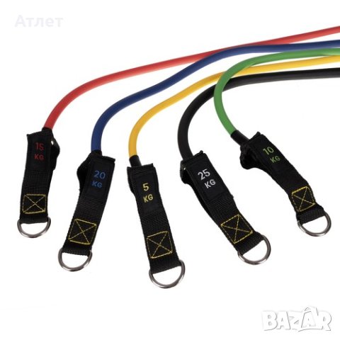 ТРЕНИРОВАЧЕН КОМПЛЕКТ ЛАСТИЦИ ЗА СИЛОВИ, ФИТНЕС ИЛИ КРОСФИТ УПРАЖНЕНИЯ, снимка 6 - Фитнес уреди - 44245891