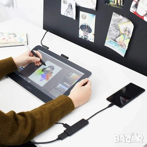 Мострен Wacom One DTC133 таблет за рисуване, 13,3-инчов за Mac, PC и Chromebook, редактиране..., снимка 6 - Таблети - 51598446