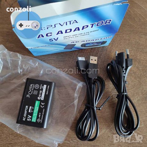  Зарядно устройство адаптер с USB кабел за PlayStation Vita PCH-1XXX FAT конзоли, снимка 5 - Аксесоари - 35380306