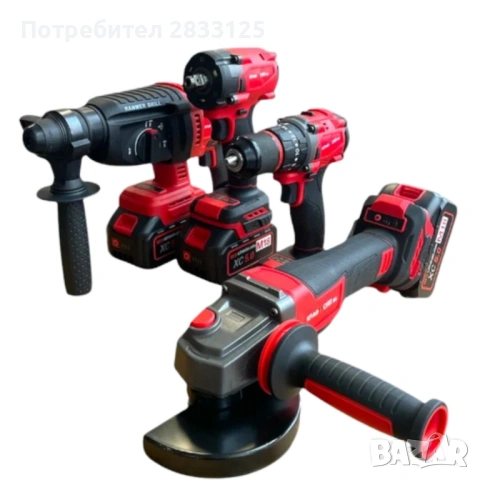 Комплект 4 в 1 акумулаторен перфоратор, гайковерт, винтоверт и ъглошлайф 36V 8A, снимка 6 - Винтоверти - 53889424