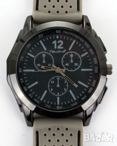 Черен unisex часовник със силиконова каишка марка Newave, снимка 1 - Други - 37153001