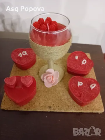 Ръчно правени ароматни свещи сърце , снимка 5 - Други - 48960823