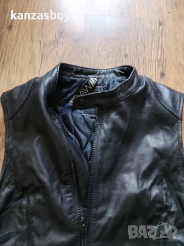  G-star 5620 Custom Zip Leather - страхотен Дамски Елек Естествена Кожa М, снимка 4 - Якета - 50150337