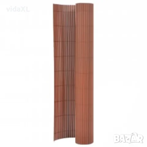 vidaXL Двустранна градинска ограда, 110x400 см, кафява