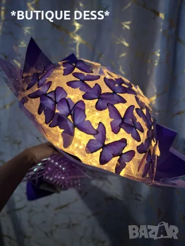 Ръчно изработени,светещи букети"DESS"✨️🦋🎀, снимка 2 - Подаръци за юбилей - 44792456